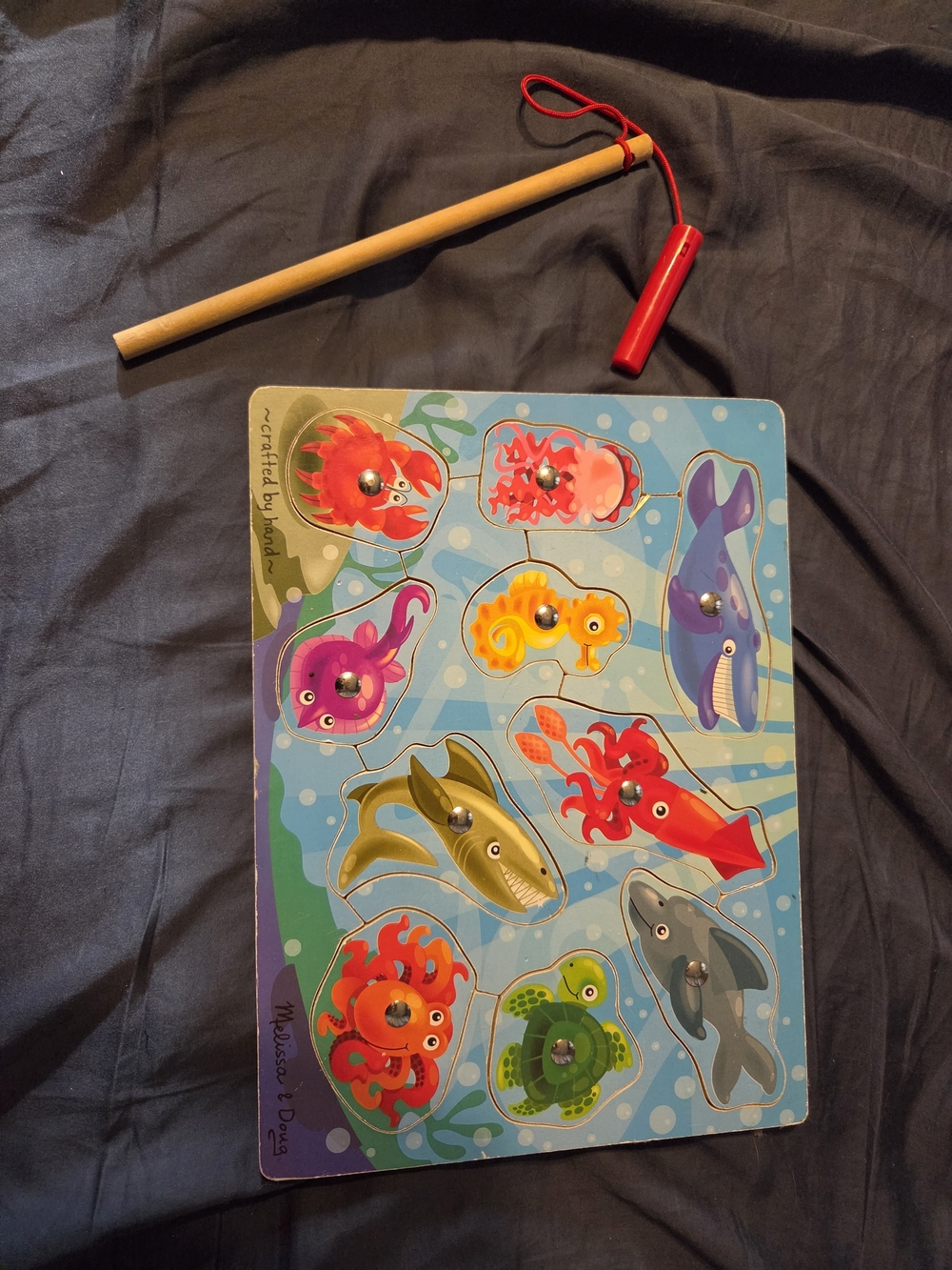 Magnetic Fishing Puzzle Board - Multicolor Ocean Creatures
